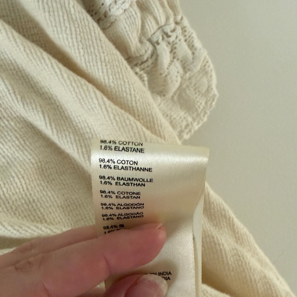 Free People Beige Button Down Shirt with Crochet Details - Picture 3 of 6